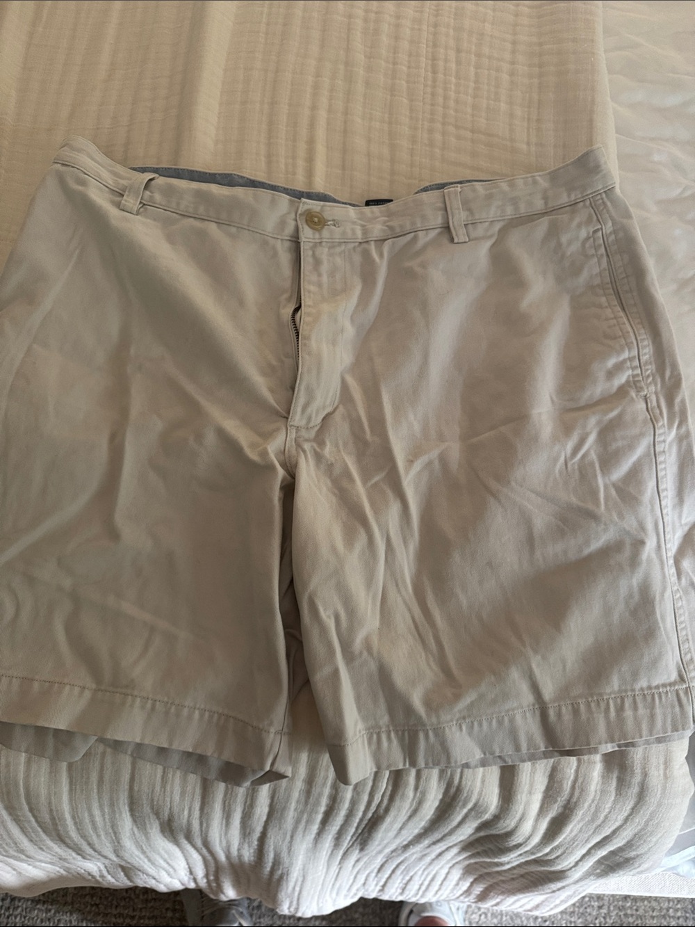 Chaps Men's Light Khaki Flat Front Cotton Shorts